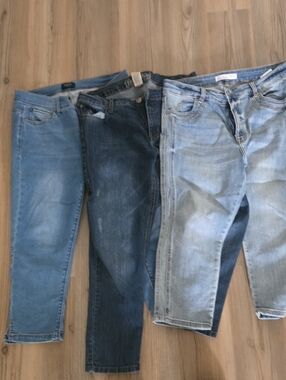 Faded Glory Women's Denim Jeans Trio - Dark Blue, Medium Blue, Light Blue Kancan